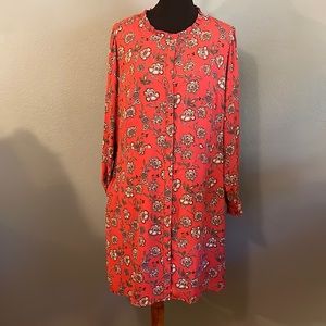 Coral Floral MIDI Dress